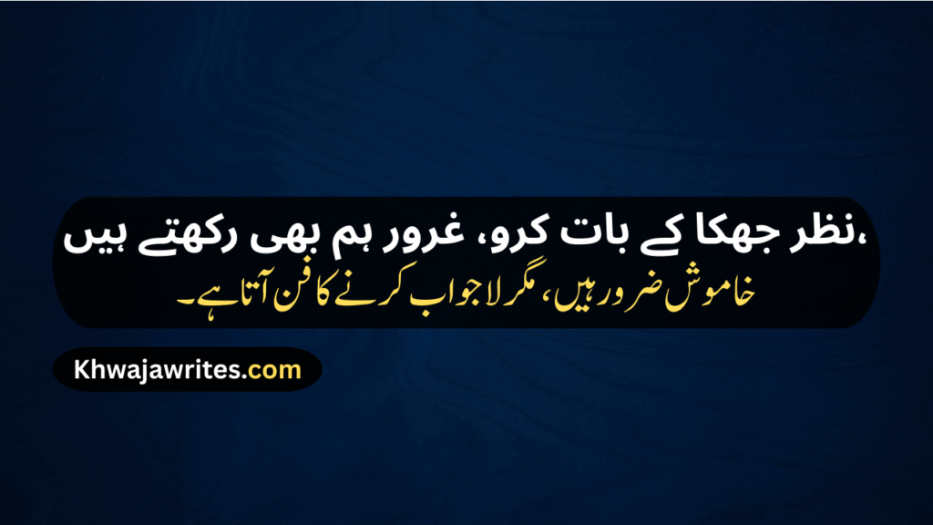 Attitude Poetry In Urdu 2 Lines Text