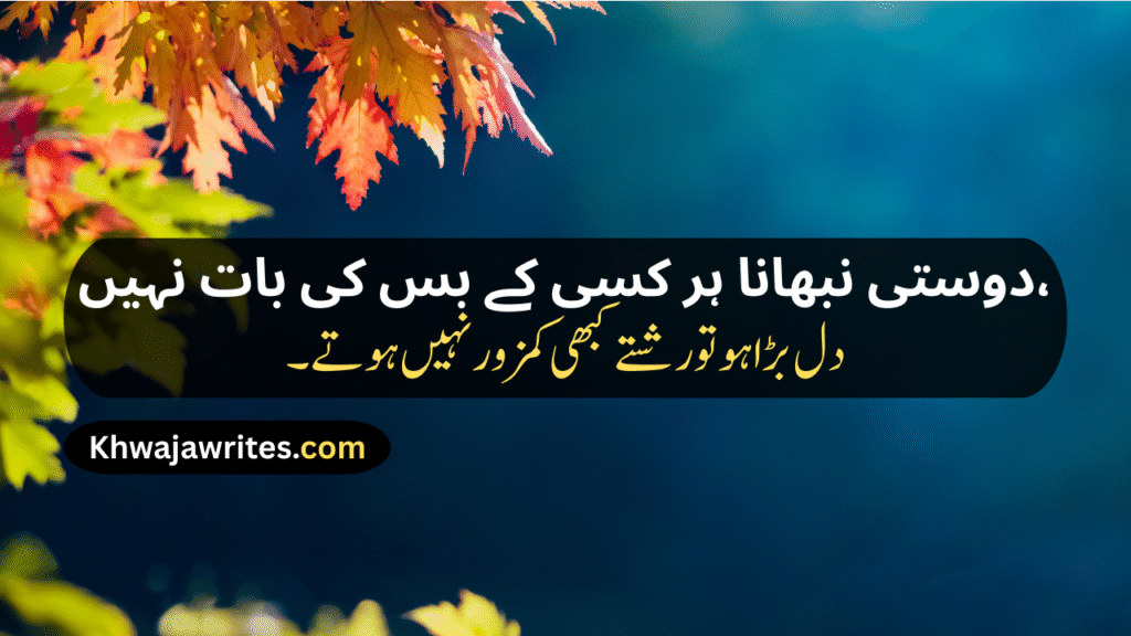 Friendship Poetry In Urdu Two Lines Sms