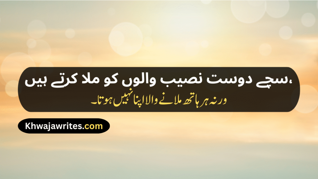 Friendship Poetry In Urdu Two Lines Sms