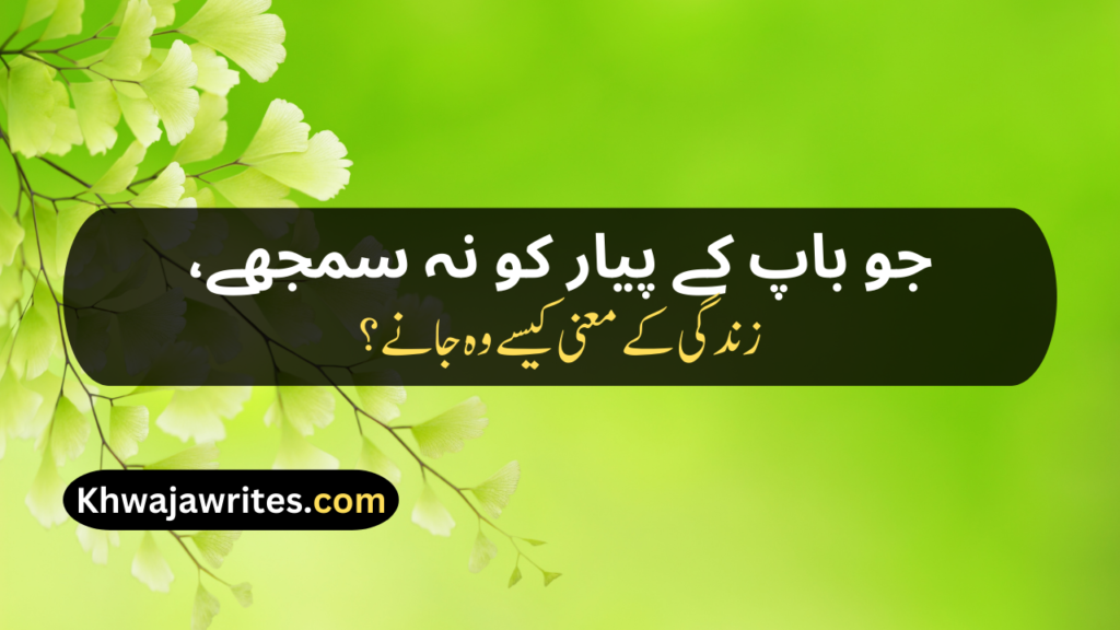 Two Line Shayari For Father In Urdu Text