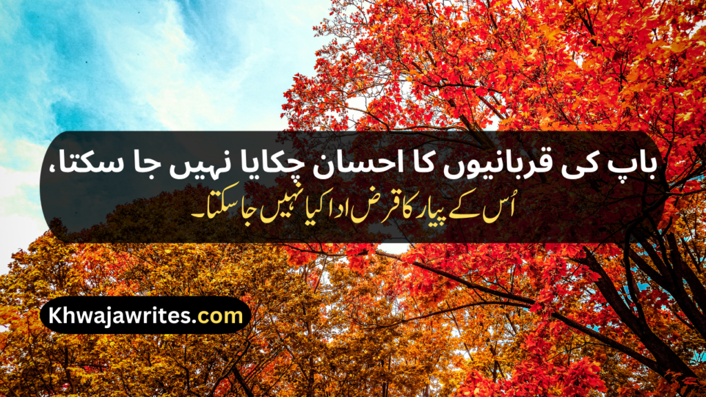 Two Line Shayari For Father In Urdu Text
