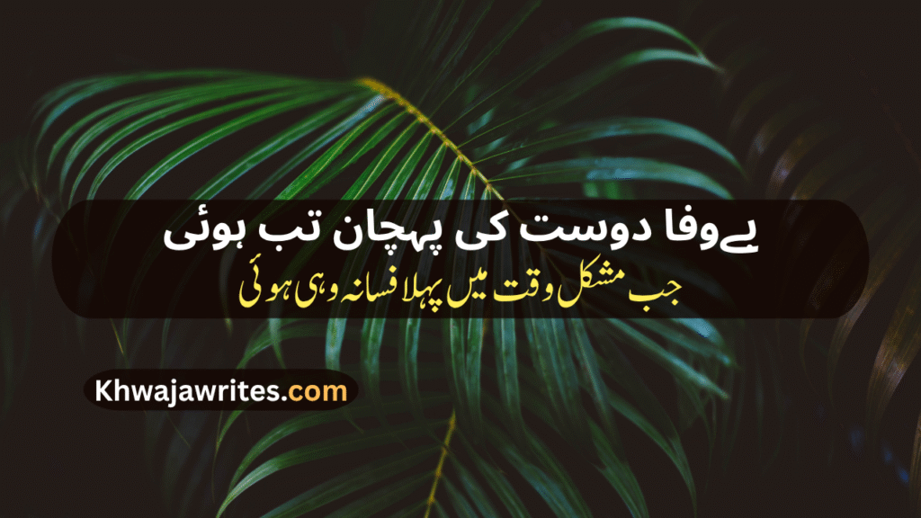 Bewafa Dost Poetry In Urdu