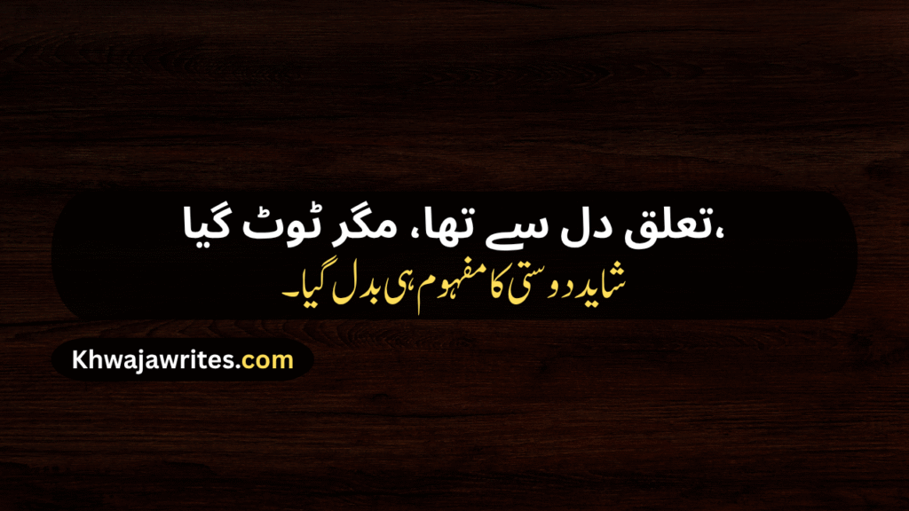 Sad Friendship Poetry In Urdu