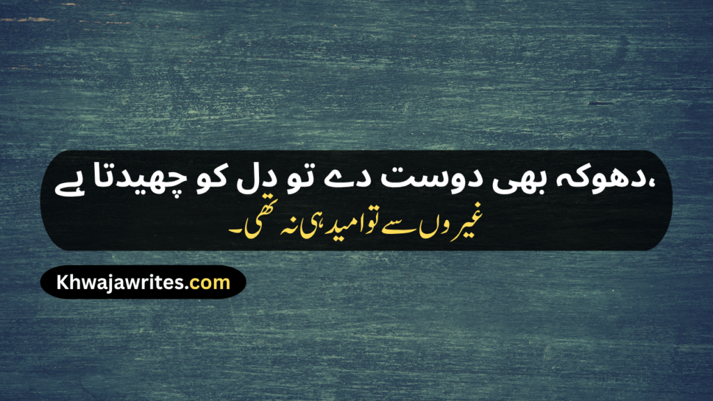 Sad Friendship Poetry In Urdu