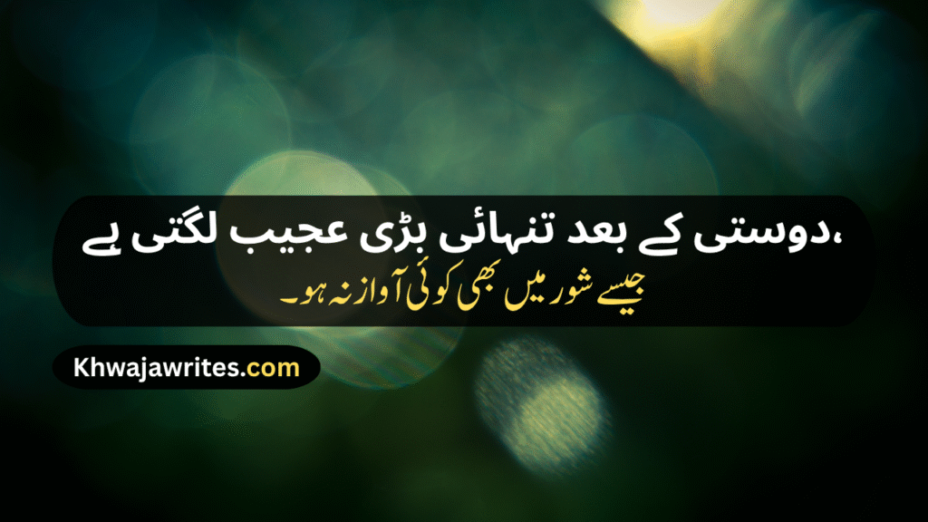 Sad Friendship Poetry In Urdu
